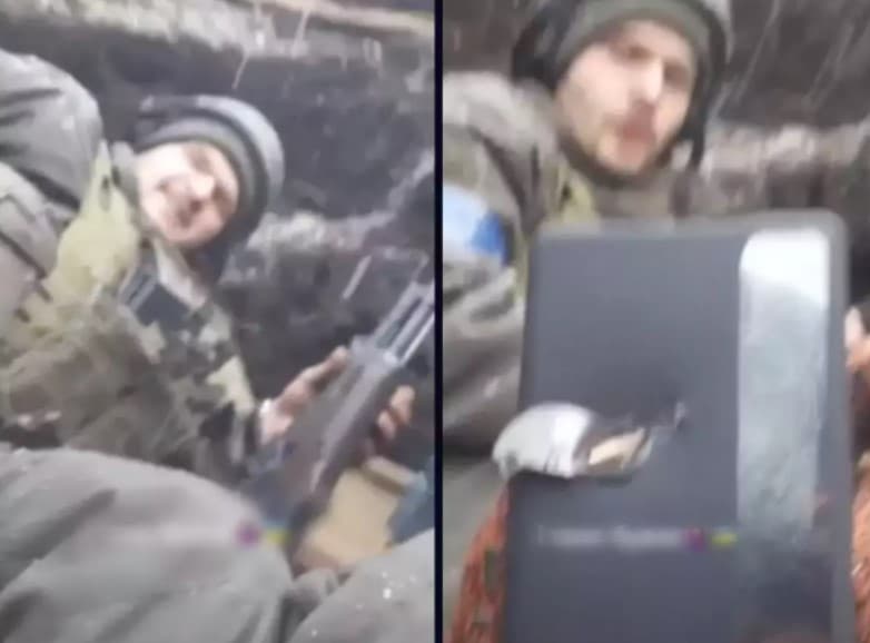 Mobil vo vrecku zachránil vojaka pred nábojom (VIDEO)