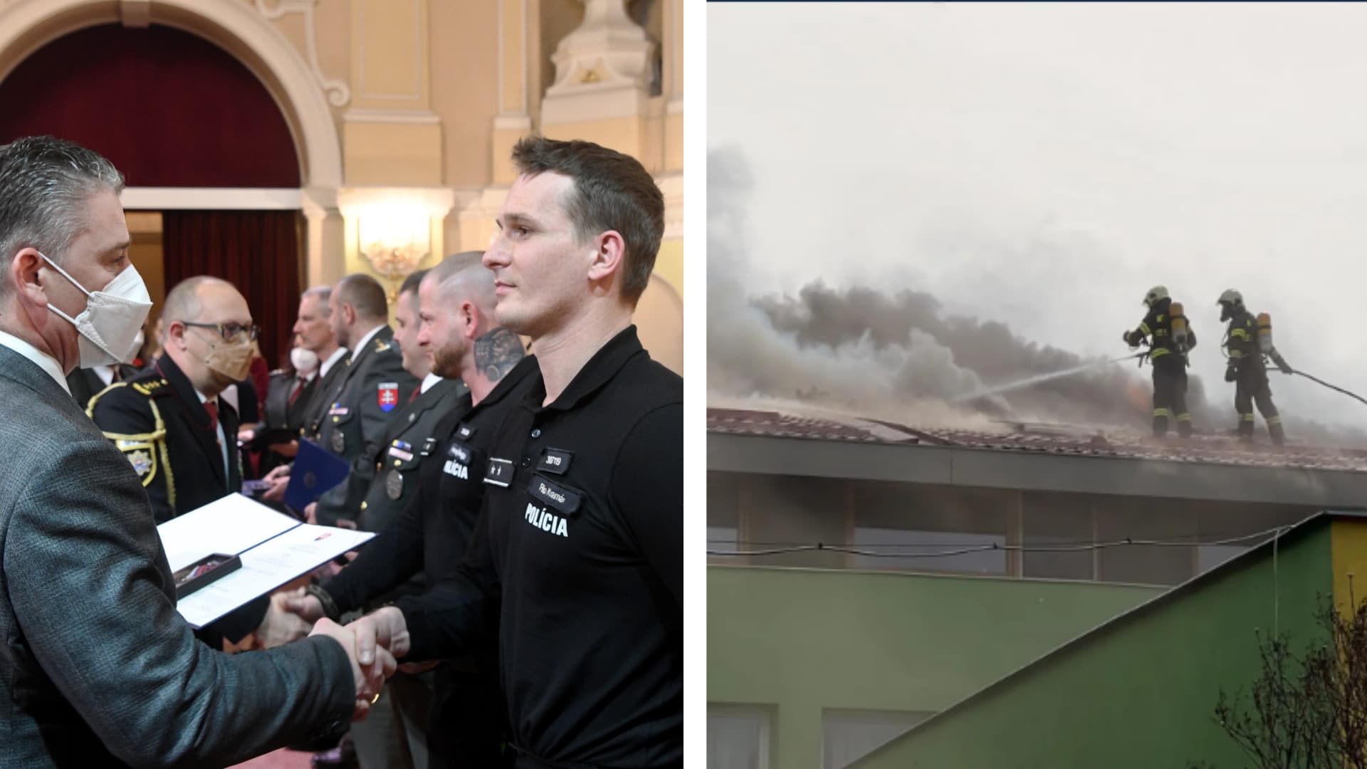 Mikulec ocenil hasičov a policajtov z východu, ktorí zachránili ľudské životy pri požiari (FOTO)