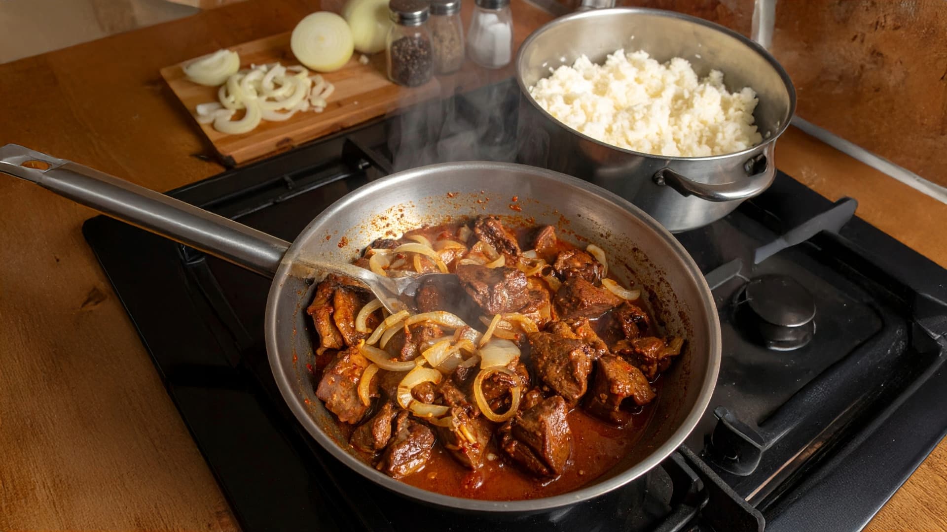 Tip na recept: Kuracia pečeň na cibuľke s ryžou