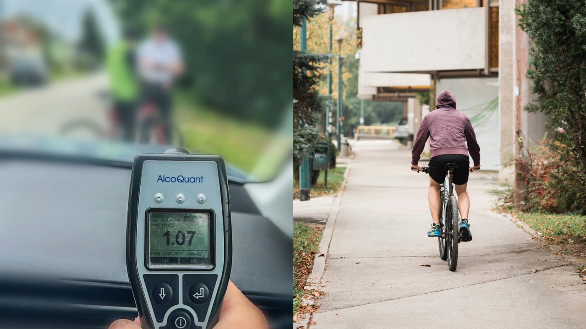 Cyklista jazdil po frekventovanej ceste zo strany na stranu, nafúkal VIAC AKO DVE PROMILE!