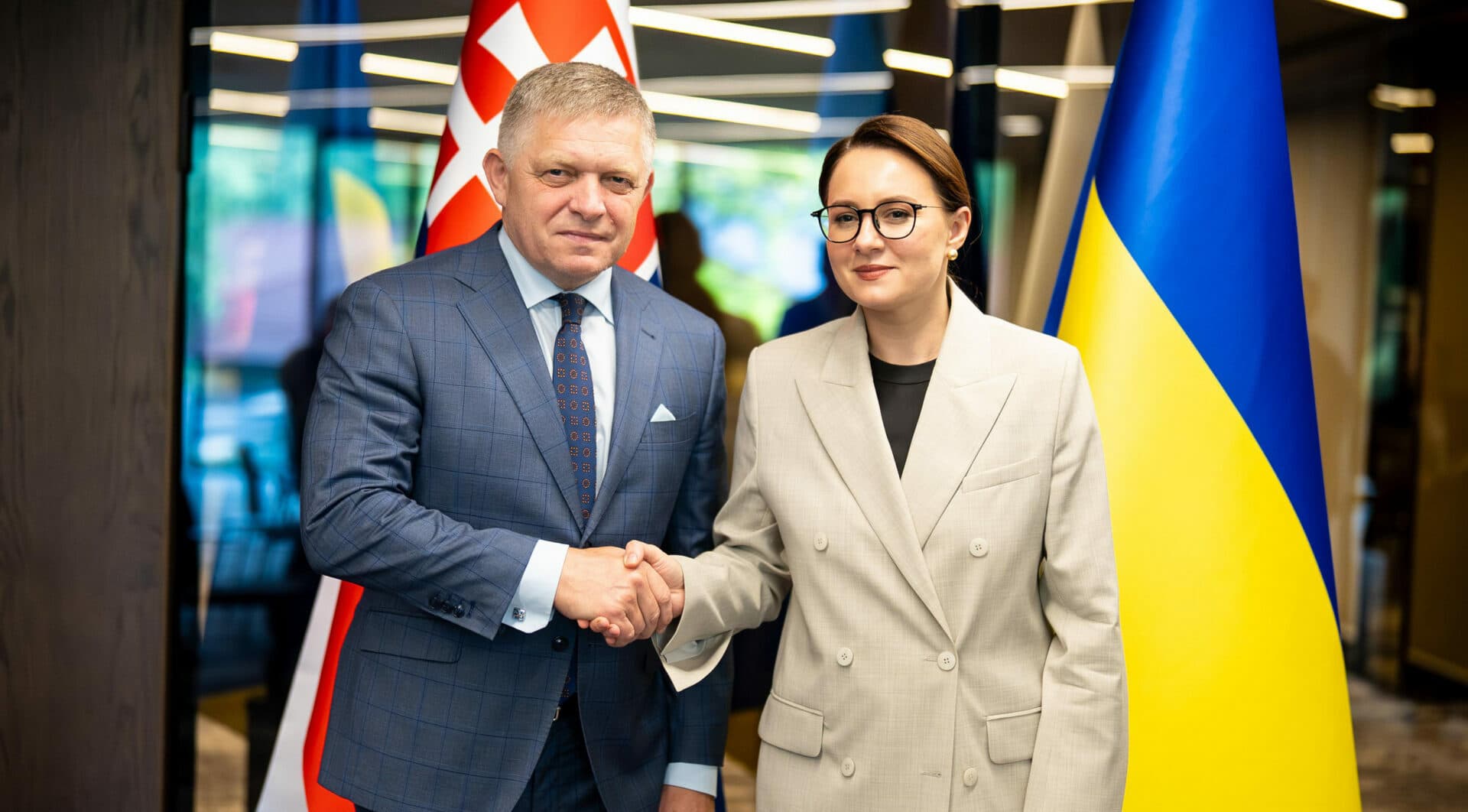 Premiér Robert Fico privítal predsedníčku vlády Ukrajiny Juliju Svyrydenkovú v Historickej radnici v Košiciach